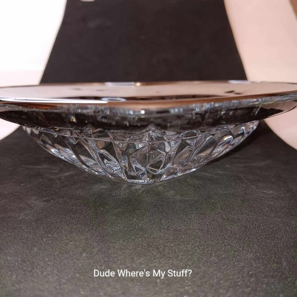 MIKASA PLATINUM DESIRE - Vintage Cut Crystal Heart Dish w/Silver Plated Trim - Picture 4 of 4